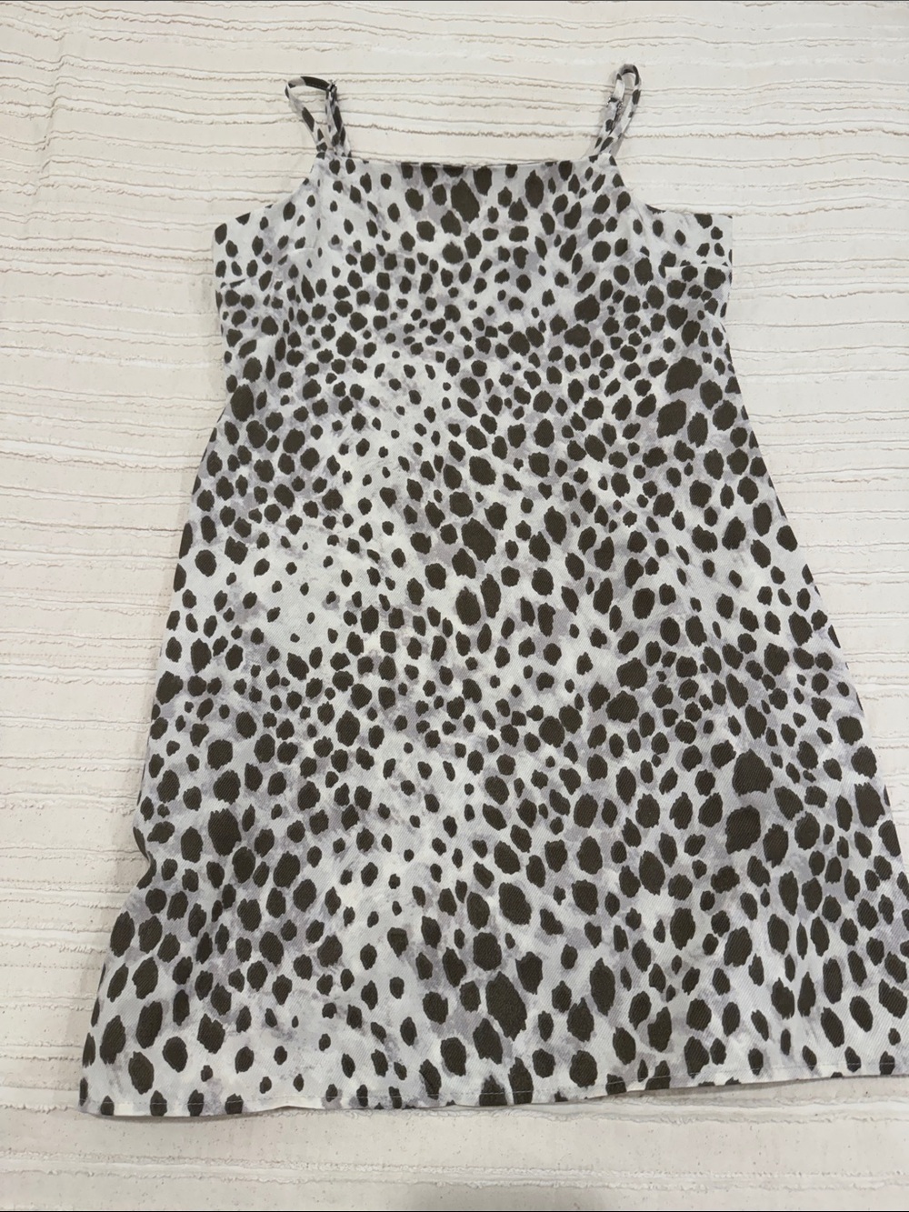 Forever 21 White and Black Spotted Slip Dress